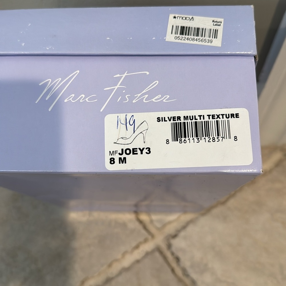 Marc Fisher Silver Multi Texture Joey3 Heels Size… - image 6